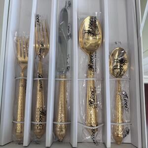 Ricci Argentieri 18/10 Raffaello 5 piece set stainless steel Gold plated